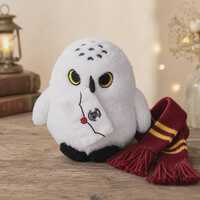 Magic School Snowy Owl Plush, White Stuffed Animal with Letter, Wizard Fandom Toy