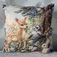 Wildlife Animals Inspired Deer and Owl Themed Cushion Cover 45cm x 45cm