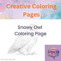 Snowy Owl Coloring Page | Winter Bird Coloring Sheet | Kids Printable | Easy Coloring Page | Instant
