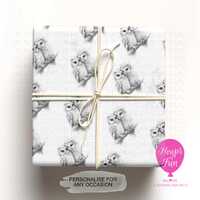 Personalised Owl Wrapping Paper | Custom Owl Couple Gift Wrap for Birthdays, Weddings & Any Occa