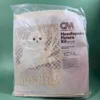 Vintage Columbia Minerva Snowy Owl Needlepoint Kit Erica Wilson 1979 NOS 14x18