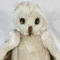 GUND Snowy Owl Plush White Gray Owlet Stuffed Toy Golden Eyes 1987 Vintage 5620