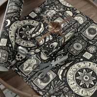 Mystical Owl Tarot Pattern Gift Wrap~Dark Botanical Wrapping Paper|spooky|witchy|birthday|special oc