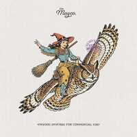 Cowgirl Witch Riding Owl PNG, Great Horned Owl Rider, Western Halloween Spooky Rodeo Sublimation Shi