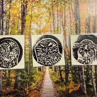 Set of Owl Lino Print Magnets