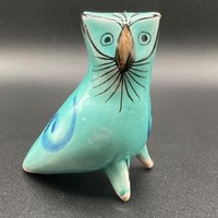 Vintage Tonala Mexico Pottery Owl Figurine