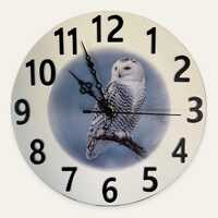 Snowy Owl Wall Clock, Handmade Bird Art, Winter Wildlife Decor, Owl Lover Gift