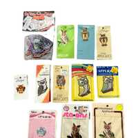 Vintage Embroidered Appliqu&eacute; Owls. Various sizes and brands. Sew On. New old stock.  Unopened