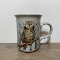 Otagiri Woodland Owl Mug Vintage Japanese Stoneware Coffee Mug Rustic Cabin Kitchenware Japan
