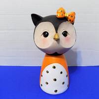 NEW Halloween Fall Owl Figurine Little Girl Owl Home Decor