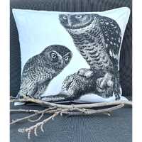 Handmade Owls Custom Black and White Pillow Cover