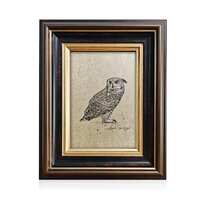 Vintage Owl Pencil Sketch | Hand Drawn Wildlife Art | Dark Academia Study Wall Decor