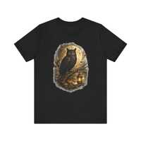 Gothic Owl Shirt, Moonlit Owl Halloween Tee, Victorian Lantern T-Shirt, Dark Autumn Owl Unisex Jerse