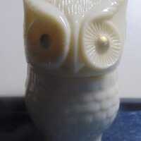 VINTAGE 1972-74 AVON Women's White Precious Owl Sachet Perfume Empty Decanter...She Shed,Girls R