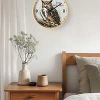 Personalized Owl Wall Clock | Custom Rustic Nature Bird Decor