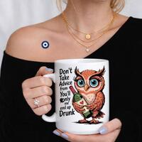 Funny Owl Mug, Sarcastic Drinking Humor Coffee Cup, Owl Lover Gift