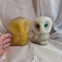 Beautiful Pair of 6" Vintage Owl Candles Never Burned Beautiful Vintage Condition