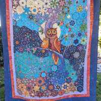 Art Modern Kaleidoscope Quilt Midnight Owls