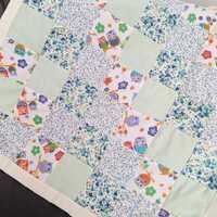 Patchwork Floral Owl Print Pram Blanket &ndash; Handmade Quilted Baby Bedding