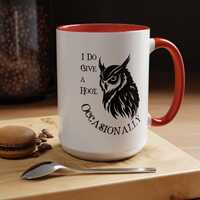 Funny Owl Mug, I Do Give a Hoot Occasionally, Introvert Gift, Gothic Halloween Cup