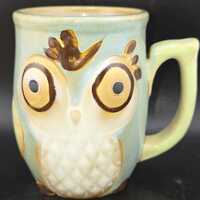 Gibson Home 3D Embossed Owl Mug. 12oz. 4.25" tall. Nice Pre-owned Condt. Ships to USA only.