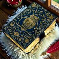 Owl Leather Journal with Lock, Handmade Book of Shadows, Wisdom Grimoire Notebook, Vintage Floral Wr