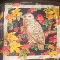 Cushion cover made from Vintage Wamsutta "Night Owl" panel