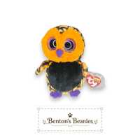 Haunt the Owl Ty Beanie Boo | Pumpkin Halloween | Mint Heart Tag