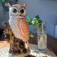 Vintage Rossini West Germany Owl Figurine – Hand Painted Porcelain Finish | Crystal Cut Detail