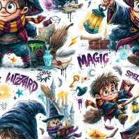 Harry Potter Fabric Wizard Magic Fabric Owl Fabric Broom Castle Fabric Cartoon Fabric Quilting Fabri