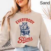 Everybody Stims Owl Sweatshirt, Neurodiversity Pride Pullover, Autistic ADHD Sensory Comfort Apparel