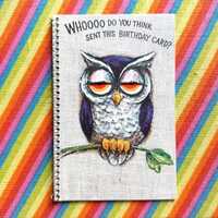 60&rsquo;s flip-book owl Birthday card