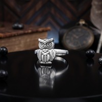 Owl Design Unisex Silver Ring, 925 Sterling Silver Ring, Gift for Him, Gift fer Her, Owl Ring, Handm