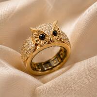 Owl-Inspired Moissanite Smart Ring Jacket, 925 Sterling Silver Oura Ring Cover, Gen 4 and 5, Ultrahu