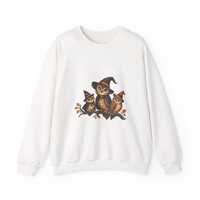 Vintage Witch Owl Graphic Crewneck Sweatshirt | Halloween | Spooky Season | Autumn Gift | Cute Style