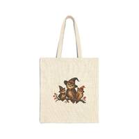 Vintage Halloween Owls Graphic Tote Bag | Witch Hats | Autumn Fashion | Spooky Season Gift | Cute Ho