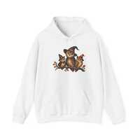Vintage Owls in Witch Hats Graphic Hoodie | Halloween Style | Spooky Season Gift | Family Holiday | 