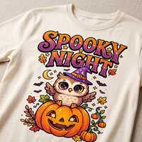 Spooky Night Owl PNG, Kawaii Halloween Owl on Pumpkin, Cute Halloween PNG, Retro Halloween Shirt Des