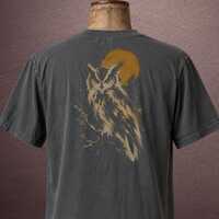 Owl Nerd DTG printed graphic available in triblend or pre-shrunk, dyed heavyweight cotton