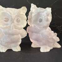 Pair of crystal owls. 5.5” tall. C10