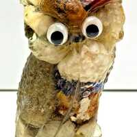 Vtg Retro Vomit Owl Animal Figurine 4"H Novelty Acrylic Plastic Handmade