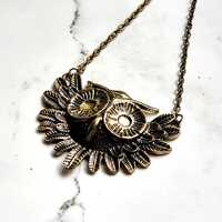 Antique Bronze Owl Statement Necklace