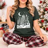 Winter Owl Shirt, Celestial Owl Moon T Shirt, Owl Lover Christmas Shirt, Mystical Winter Forest Top,
