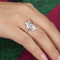 Silver Owl Ring for Women | Unique Owl Design Statement Jewelry