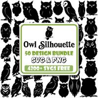 Owl Silhouette SVG Bundle |Owl Bird Svg |Owl Head Silhouette Svg |Cute Owl Svg |Bird Lover Svg |Cute