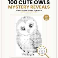 100 Mystery Owls to Reveal &mdash; Printable Monochrome Color by Number PDF