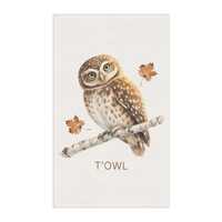 Funny Whimsical Towel for Oven and Kitchen Cute Owl Decor Gift Idea for Holiday Housewarming or Birt