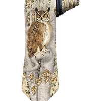 Endangered Species Great Horned Owl Marc Dennis Necktie 1995 Vintage Silk