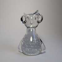 Vintage Clear Art Glass Owl Figurine | Bubble Glass Owl | Mid Century Style Animal Paperweight Decor