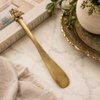 Vintage Brass Owl Shoe Horn, Ornate Owl Handle, Long Handled Shoe Horn, Brass Dressing Aid, Vintage 
